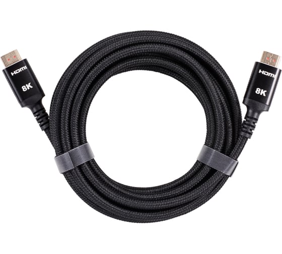 Кабель hdmi 19m/m ver 2.1 AOpen/Qust 8k 60hz оплетка 5m черный ACG859B-5.0