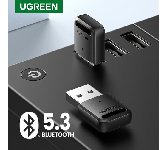 Адаптер Ugreen cm591 bluetooth 5.3 usb-а adapter, цвет: черный 90225