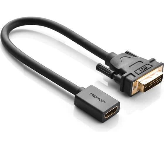 Адаптер Ugreen dvi на hdmi (20118) dvi male to hdmi female, adapter cable, длина 22 см. цвет: черный 20118_