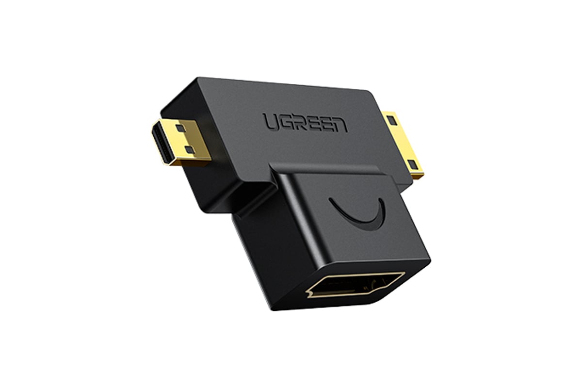 Адаптер Ugreen hd129 micro hdmi mini hdmi male to hdmi female adapter,  цвет: черный 20144_ - выгодная цена, отзывы, характеристики, фото - купить  в Москве и РФ