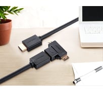Адаптер Ugreen hd129 micro hdmi mini hdmi male to hdmi female adapter, цвет: черный 20144_