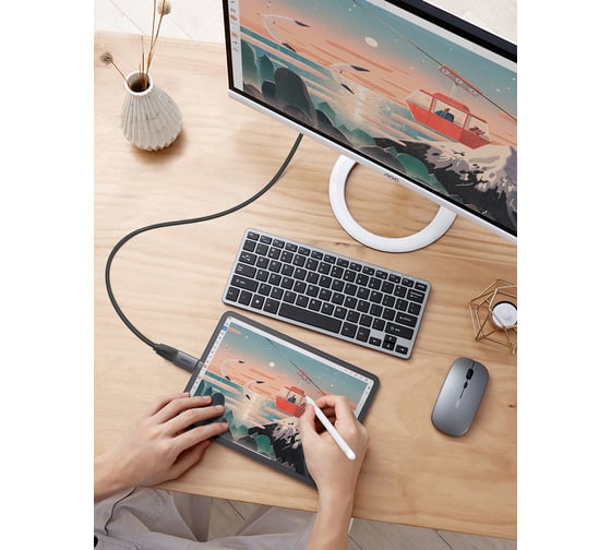 Адаптер Ugreen us320 usb-c to hdmi adapter, цвет: серый космос 70450