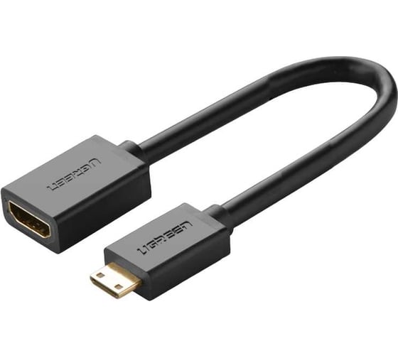 Кабель Ugreen (20137) mini hdmi male to hdmi female adapter, длина: 22 см, цвет: черный 20137_