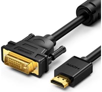 Кабель Ugreen hd106 hdmi male to dvi(24+1) round cable, длина: 1м. цвет: черный 30116_