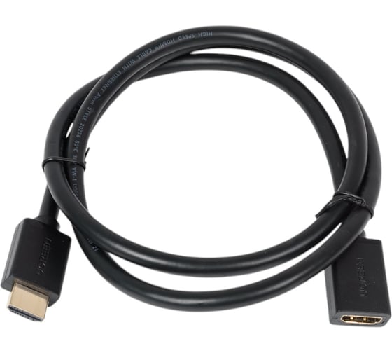 Кабель Ugreen hd107 hdmi male to female cable в оплетке, длина 1 м. цвет: черный 10141_