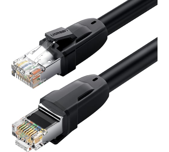Кабель Ugreen nw121 cat8 class i s/ftp round ethernet cable, длина: 2м, цвет: черный 70329