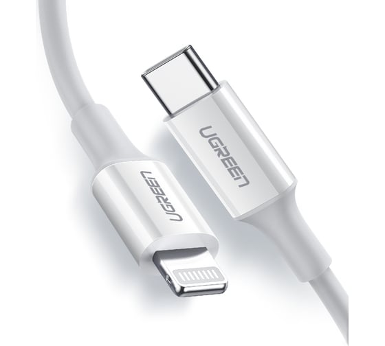 Кабель Ugreen s171 usb-c to lightning cable m/m nickel plating abs shell, длина: 1,5м. цвет: белый 60748
