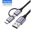 Кабель Ugreen us177 usb-a to micro usb + usb type-c cable, длина: 1 м. цвет: черный 30875_ 8