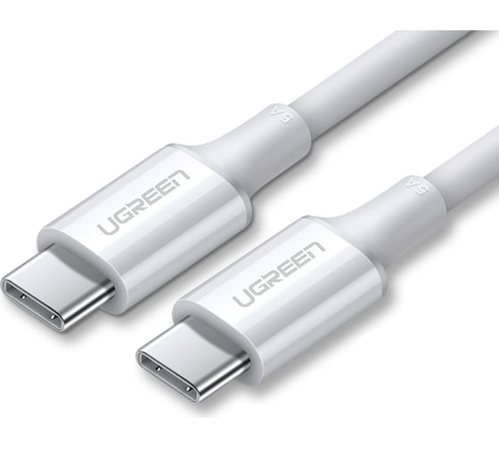 Кабель Ugreen us300 type-c male to type-c male 2.0 abs shell 5a current, длина: 2м. цвет: белый 60552