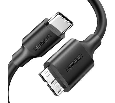 Кабель Ugreen us312 micro usb 3.0 to usb-c 3.1 3a, длина: 1 м. цвет: черный 20103_