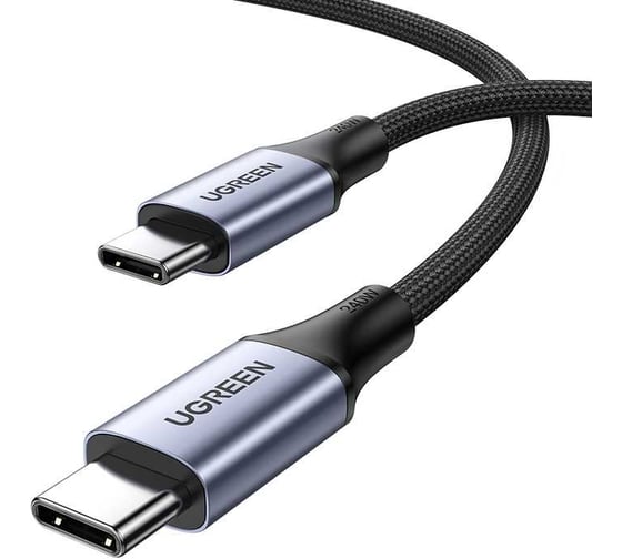Кабель Ugreen us535 usb-c to usb-c 240wpd fast charging cable в оплетке, длина: 2 м. цвет: серый космос 90440