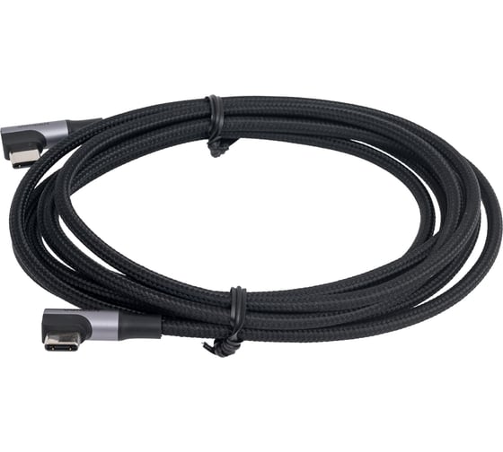 Кабель Ugreen угловой us323 angled usb-c cable aluminum case with braided, длина: 2м. цвет: черный 70531
