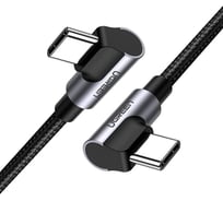 Кабель Ugreen угловойus323 angled usb-c cable aluminum case with braided, длина: 1м. цвет: черный 70529