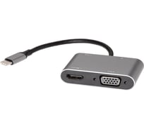 Адаптер AOpen/Qust usb type cm - vga hdmi 4k 30hz usb 3.0 pd audio ACU4511