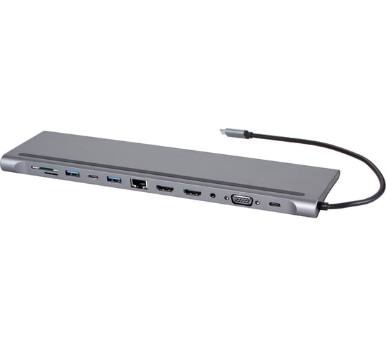 Адаптер AOpen/Qust usb type cm - 2 usb 3.0 usb 2.0 rj45 100mbs 2 hdmi vga pd type c tf sd audio ACU4700