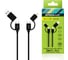 Кабель 4 в 1, USB/Type C-Type C/Lightning Ergolux ELX-CDC07-C02 (5А, 60Вт, 1,2м, Черный, З+ПД, Кор) 15248 1