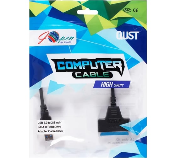 Кабель-адаптер AOpen/Qust usb3.0 - sata iii 2.5" 0.2m ACU815