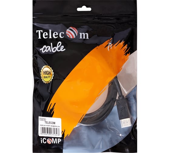 Соединительный кабель Telecom displayport - displayport 1.2v 4k 60hz 2m медь TCG715-2M