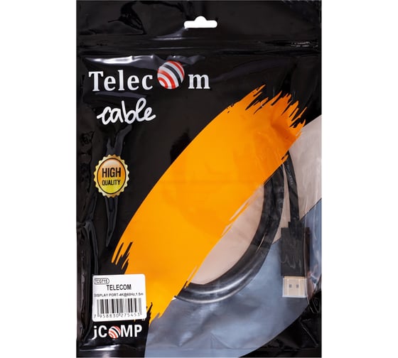 Соединительный кабель Telecom displayport - displayport 1.2v 4k 60hz 1.5m медь TCG715-1.5M