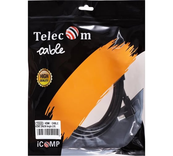 Кабель Telecom hdmi - hdmi ver 2.0 угловой коннектор 90град 3m медь TCG225-3M