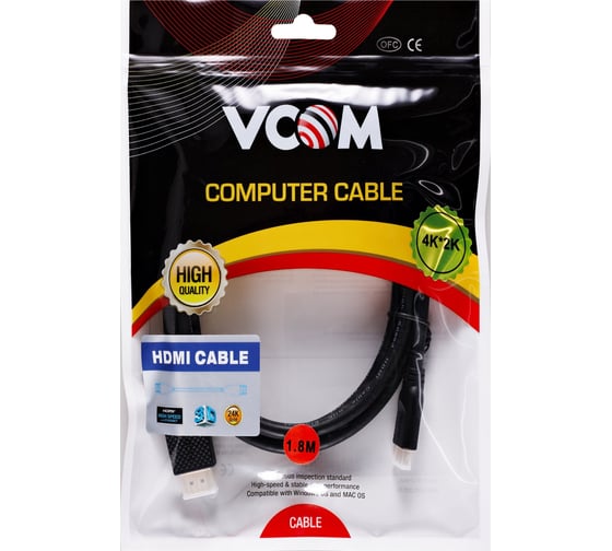 Кабель VCOM hdmi 19m - mini hdmi 19m, ver 2.0, 1.8m, медь CG583-1.8M
