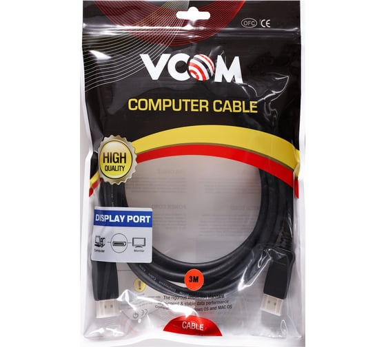 Соединительный кабель VCOM displayport v1.4, 8k, 60hz, 3m, медь CG632-3M