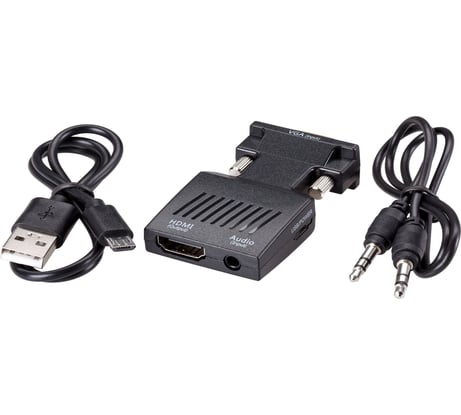 Переходник VCOM vga m и audio и micro usb - hdmi f 1080 60hz CA337A