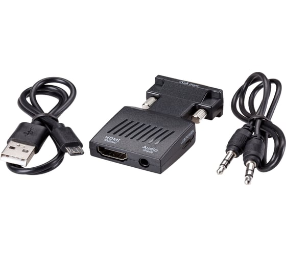 Переходник VCOM vga m и audio и micro usb - hdmi f 1080 60hz CA337A