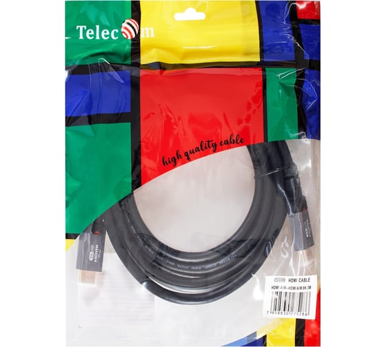 Кабель Telecom hdmi 19m/m ver 2.1 8k 60hz 3m металл разъемы медь TCG365-3M