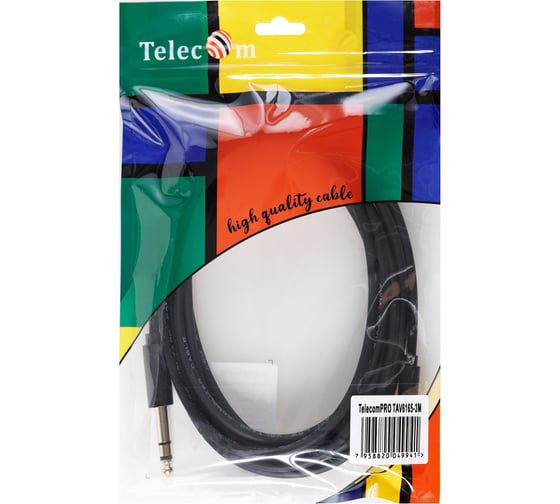 Кабель-адаптер Telecom 3.5 st m/6.35 st m 3m TAV6165-3M