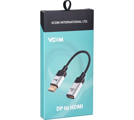 Адаптер VCOM displayport m - hdmi f 4k 60hz 0.15m CG621M-0.15
