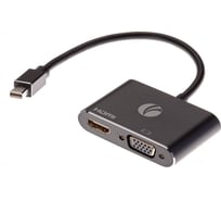 Кабель-переходник VCOM mini displayport m - hdmi f и vga f 4k 30hz allum shell 0.15m CG646M-0.15