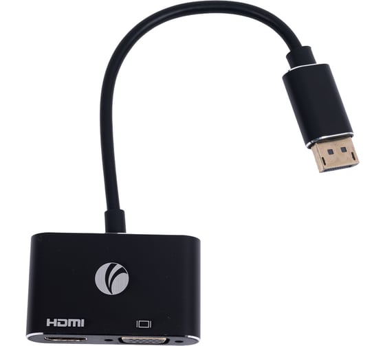 Кабель-переходник VCOM displayport m - hdmi f и vga f 4k 30hz allum shell 0.15m CG640M-0.15