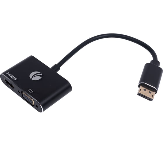 Кабель-переходник VCOM displayport m - hdmi f и vga f 4k 30hz allum shell 0.15m CG640M-0.15