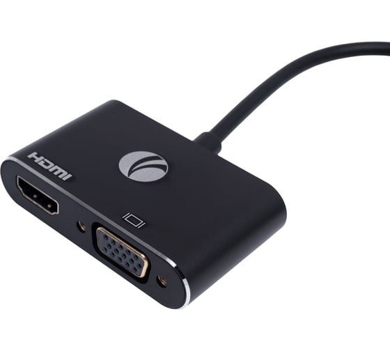 Кабель-переходник VCOM displayport m - hdmi f и vga f 4k 30hz allum shell 0.15m CG640M-0.15