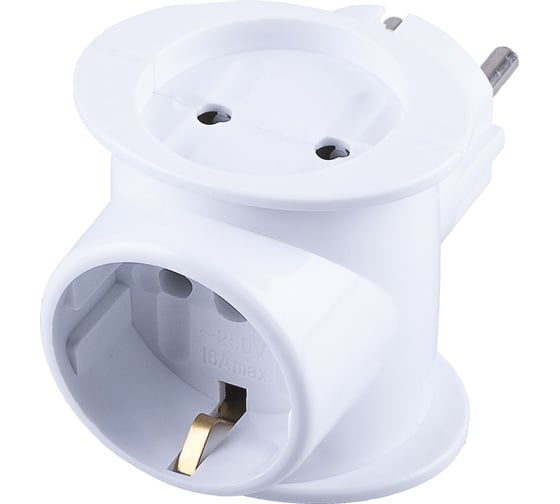 Сетевой разветвитель STEKKER 250V, 6A, ABS-пластик, белый, ADP6-01-20 32856 1