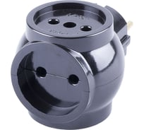 Cетевой разветвитель STEKKER 250V, 6A, бакелит, черный, ADP6-02-20 32857