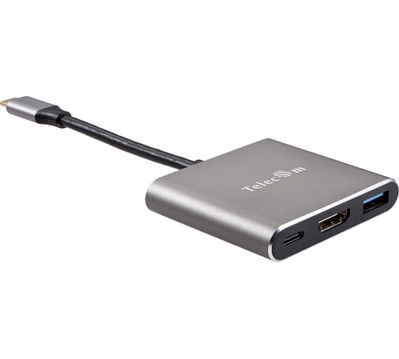 Кабель-адаптер Telecom usb 3.1 type cm - hdmi и usb 3.0 и pd 100wt charging 4k 30hz TUC010T