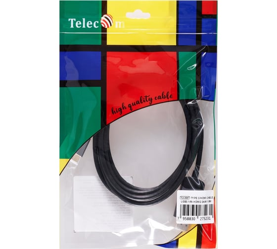 Кабель-адаптер Telecom usb 3.1 type cm - hdmi am 4k 60hz, 1.8m TCC008T-1.8M