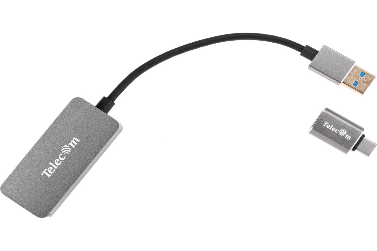 Кабель-переходник Telecom usb 3.0 - rj-45 2.5g ethernet и type c адаптер,  0.15m TU325M