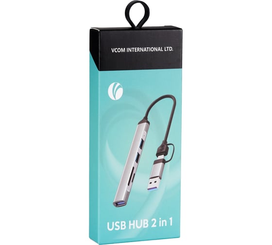Адаптер VCOM type c или usb 3.0 a - usb 3.0 и 2хusb 2.0 и sd и tf DH297