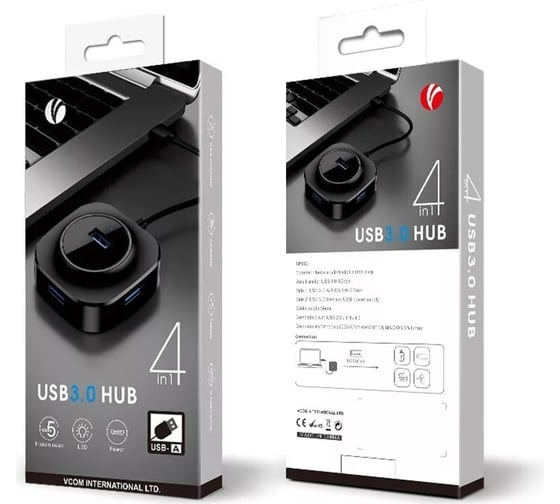 Кабель-концентратор VCOM usb 3.0 - 4хusb 3.0 и micro usb 0.3m DH307