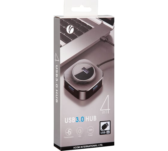 Кабель-концентратор VCOM usb 3.0 - 4хusb 3.0 и microusb 1m DH307-1M