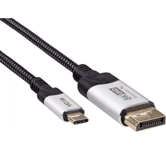 Кабель-адаптер VCOM displayport am - usb 3.1 type cm 8k 60hz 1.8m CU422VB-1.8