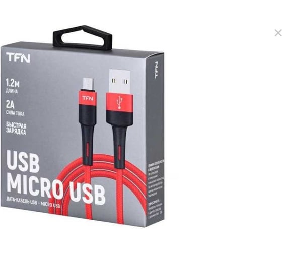 Кабель TFN microUSB Envy 1.2m нейлон red TFN-C-ENV-MIC1MRD