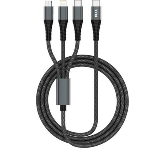Кабель TFN 3в1 Type-C 1.2m grey TFN-C-3IN1-USBC-GR