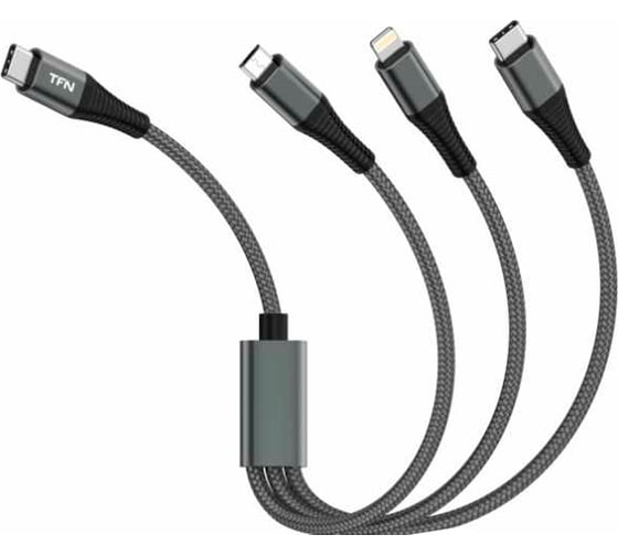 Кабель TFN 3в1 Type-C 1.2m grey TFN-C-3IN1-USBC-GR