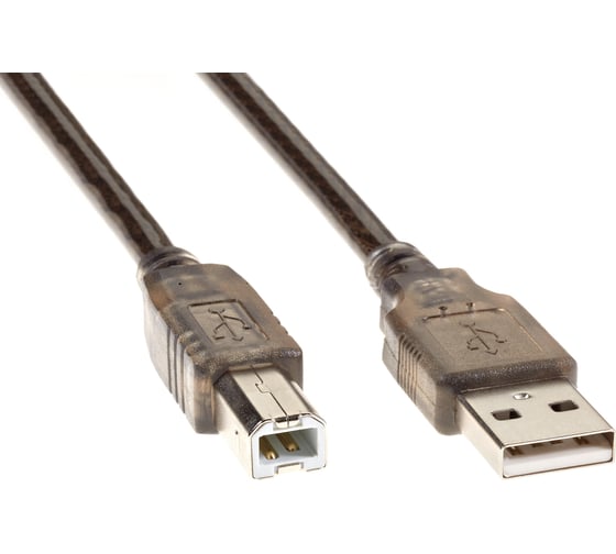 Кабель Telecom usb 2.0 am/bm 5m прозрачная изоляция VUS6900T-5M
