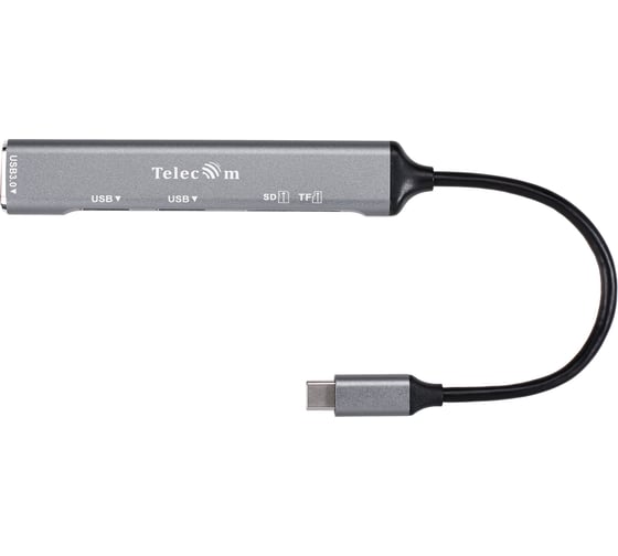 Переходник Telecom type c - usb 3.0 и 2хusb 2.0 и sd 2.0 и tf 2.0 aluminum shell 0.15m TA309C