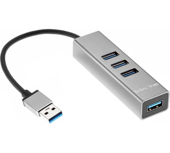 Переходник Telecom usb 3.0 - 4хusb 3.0 aluminum shell 0.2m TA310U 1